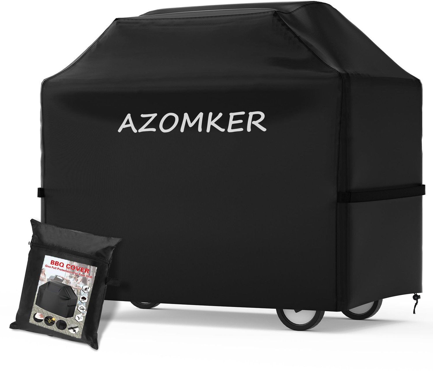 Famanu - Beschermhoes voor barbecue - Bescherming tegen weersinvloeden - Waterafstotend polyester - Zwart 1 stuk