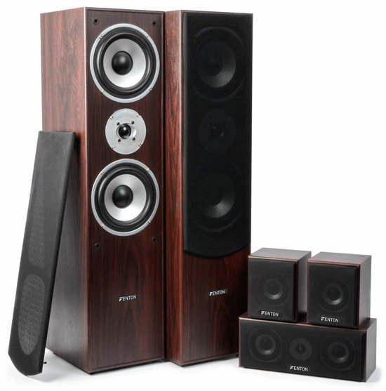 Home Cinema Set 5.0 Surround Set - 1150 Watt Vermogen - Hout Materiaal - Wandmontage - HiFi Speaker — afbeelding 2