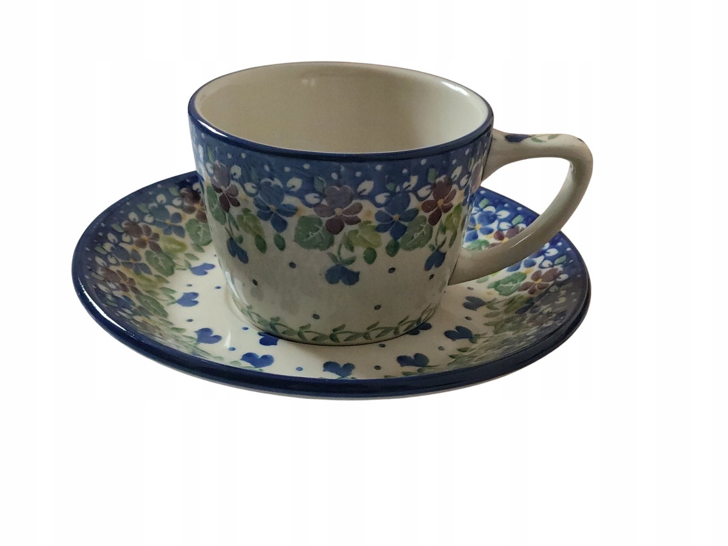 Bolesławiec Mokkakopje met Schotel 200ml - Keramiek Decor 2509