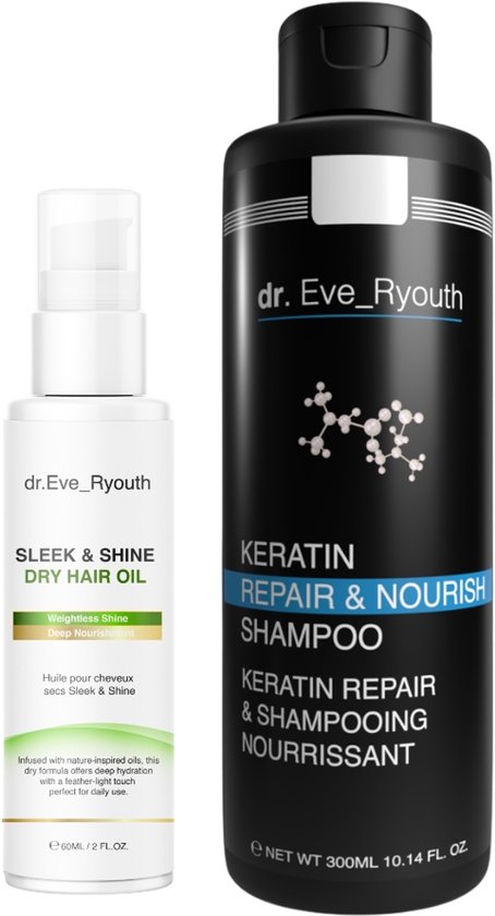 Dr. Eve_Ryouth Keratine Shampoo + Glad & Glanzend Haarolie 360