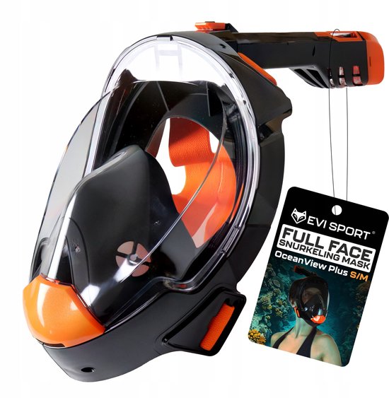 Volledig gezichtsmasker voor snorkelen en duiken, anti-condens, maat S/M