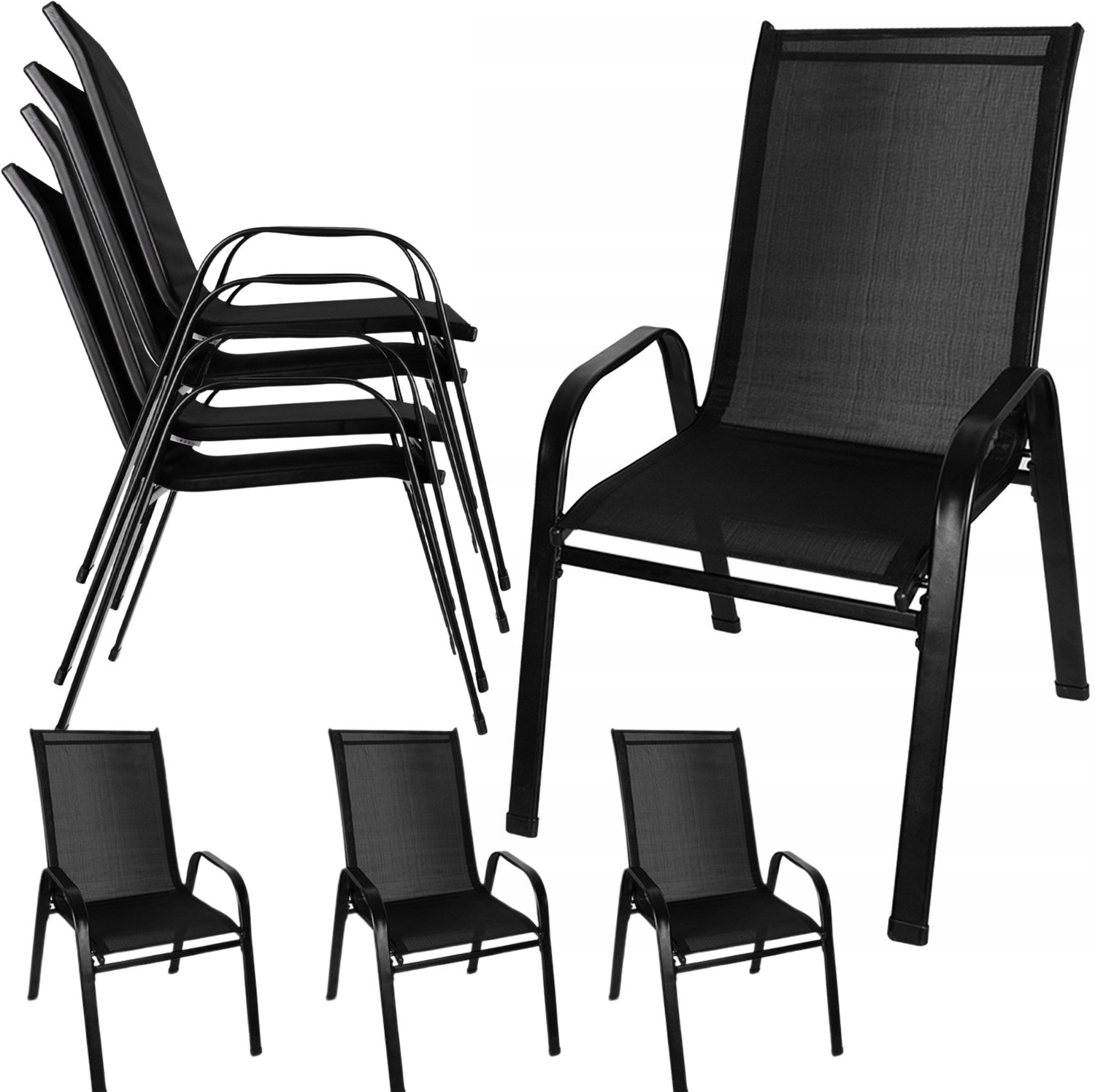 Set van 4 Metalen Tuinstoelen - Balkon, Terras & Tuin