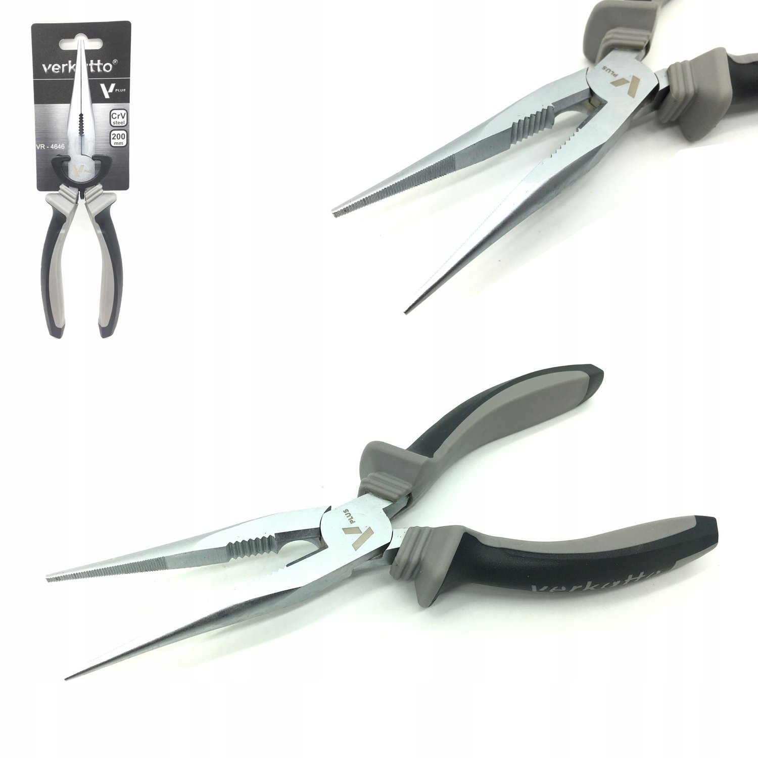Verlengde Rechte Tang 200mm - Chroom-Vanadium Staal