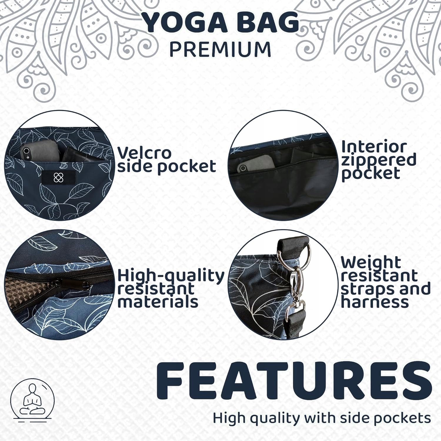 XXL Yogamat Tas Blauw - Duurzaam met Handvat & Schouderband