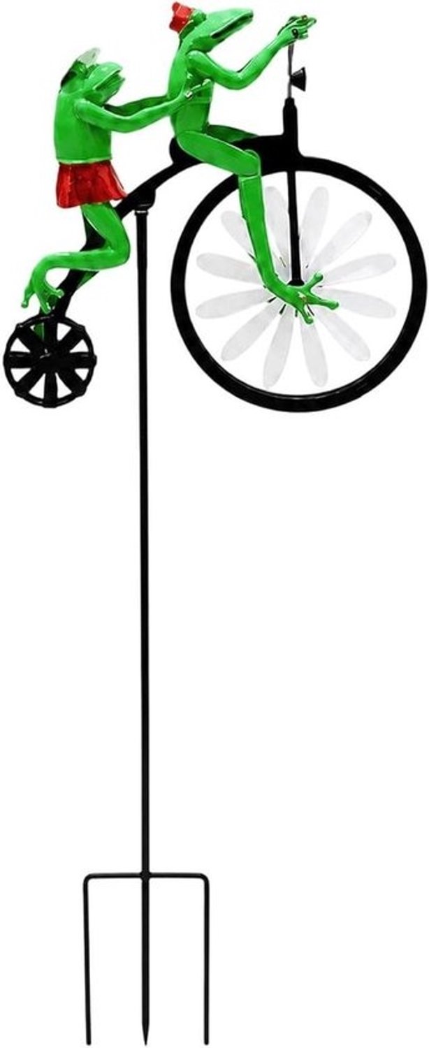 Tuinmolen in fietsvorm - Decoratieve windsl inger - Tuindecoratie - Roestbestendig metaal - 425 g gewicht - Eén kleur