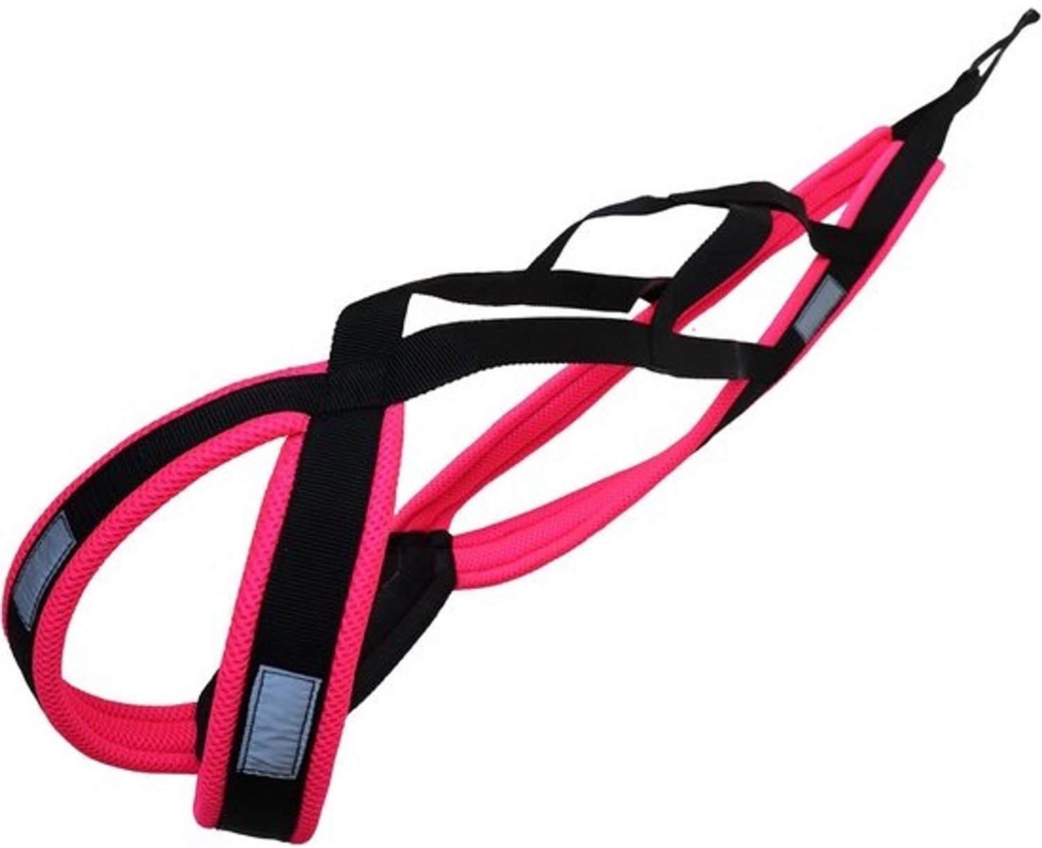 X-back-hondentrektuig - voor canicross, dogscooter en bikejöring - zwart neonroze