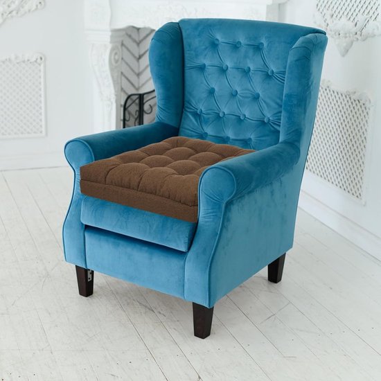 Dubbele Laag Geheugenfoam Zitkussen voor Senioren - Grote Stoelverhoger 50 x 50 x 12 cm, Antislip, Bruin, Comfortabel en Ondersteunend — afbeelding 4