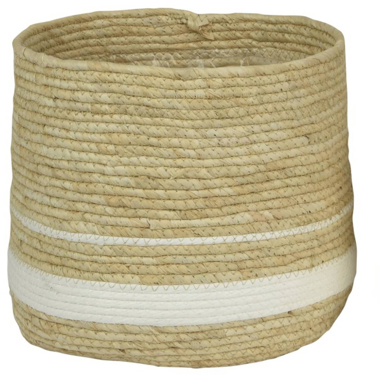 Kaemingk mand van maisbladeren L naturel en wit 32 cm