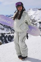 GSOU SNOW Unisex ski- en snowboardjas met reflecterende biezen 20K waterdicht Gebroken Creme