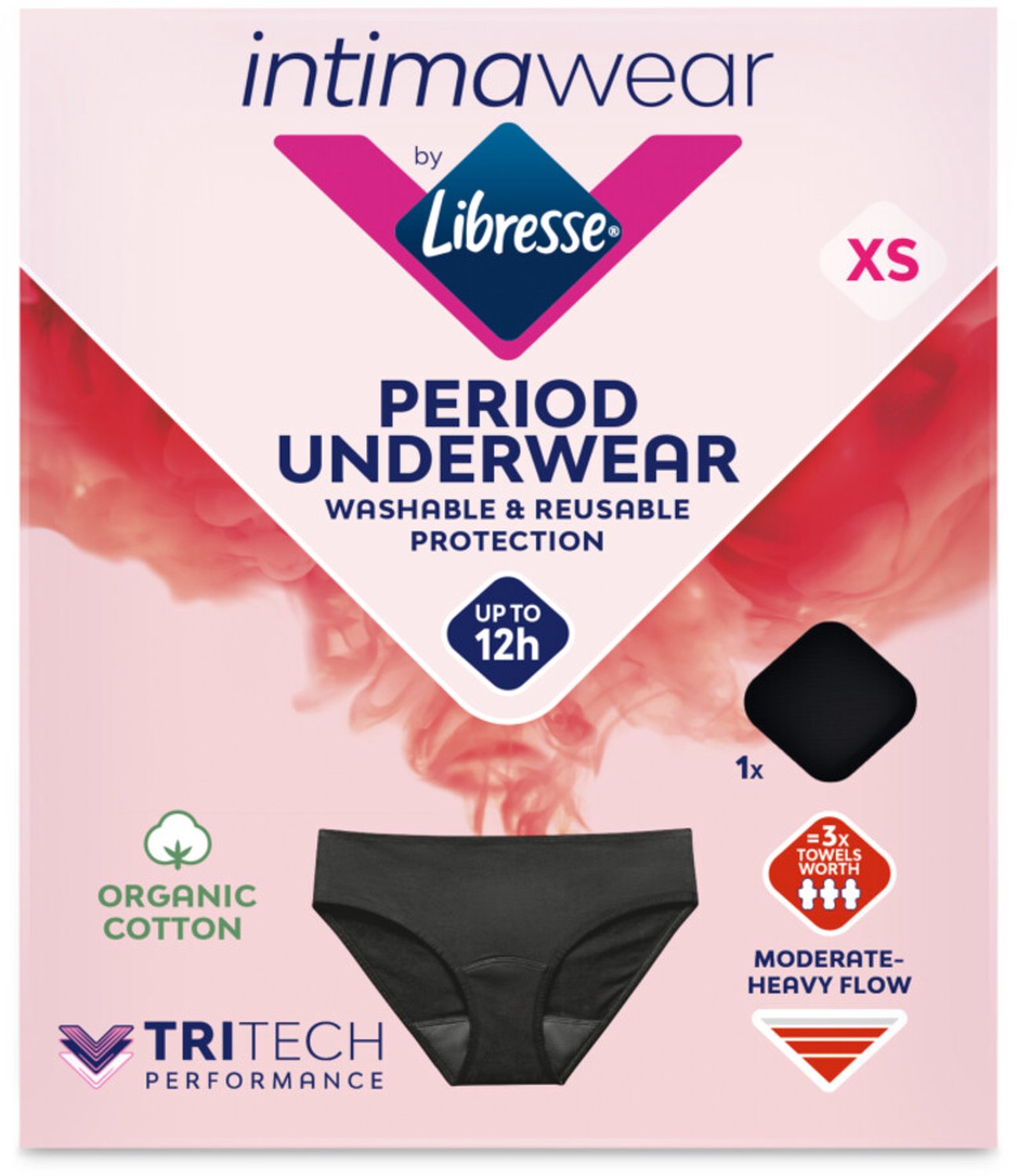Bol.com Libresse Menstruatie Ondergoed Wasbaar - zwart biologisch katoen - Extra Small aanbieding