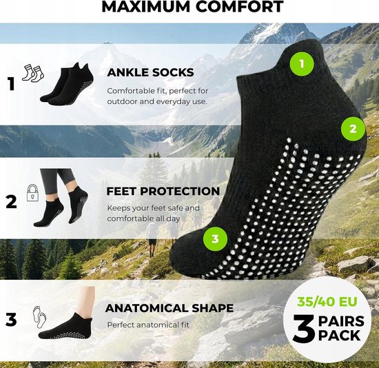 Antislip Sokken Yoga Fitness Katoen Unisex — afbeelding 2