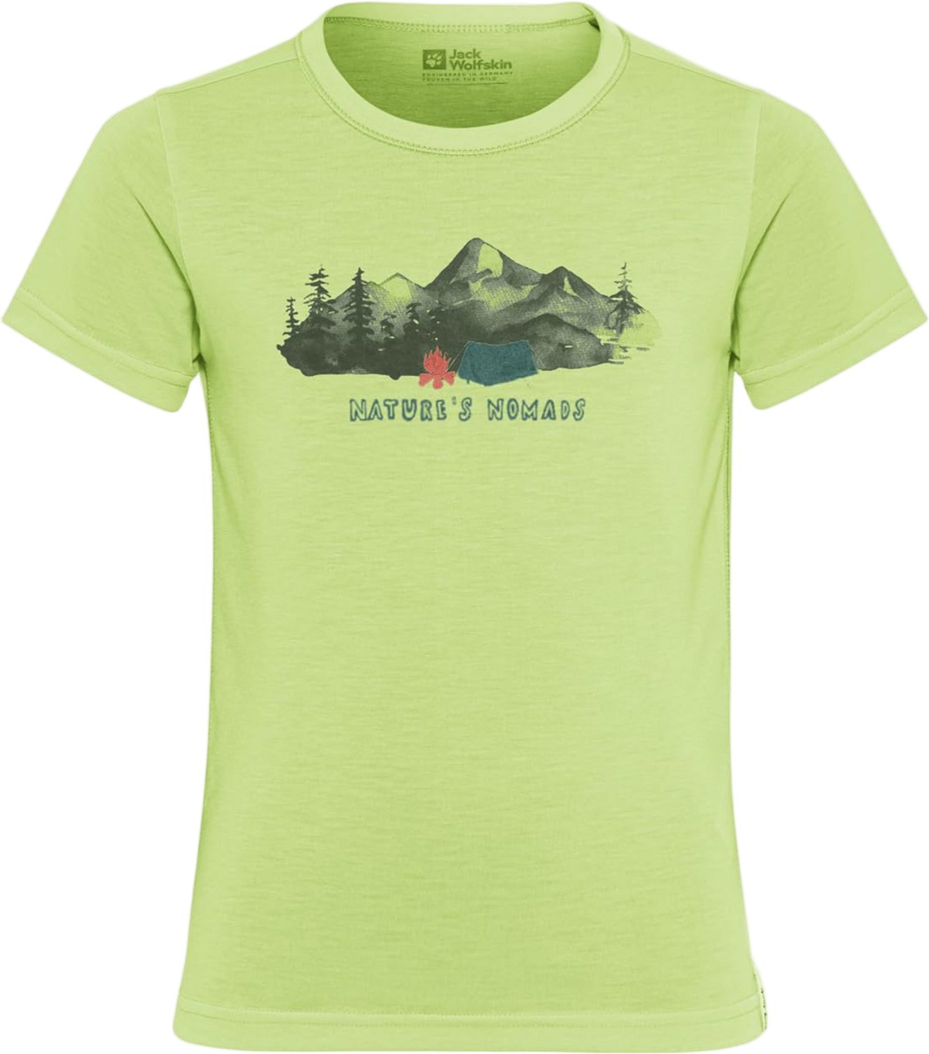Jack Wolfskin Hiking Graphic T-shirt Kids Print Cool Matcha