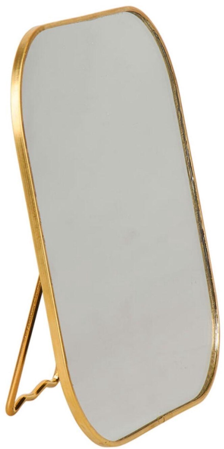 Ostaria Make-up Spiegel - vierkant- goud - metaal - staande spiegel / tafelspiegel