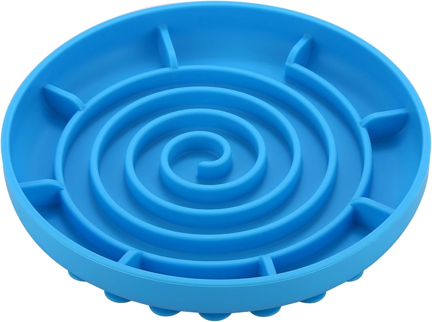Famanu - Anti-schok voerbak voor honden en katten - Vermindert morsen tijdens het eten - Blauw
