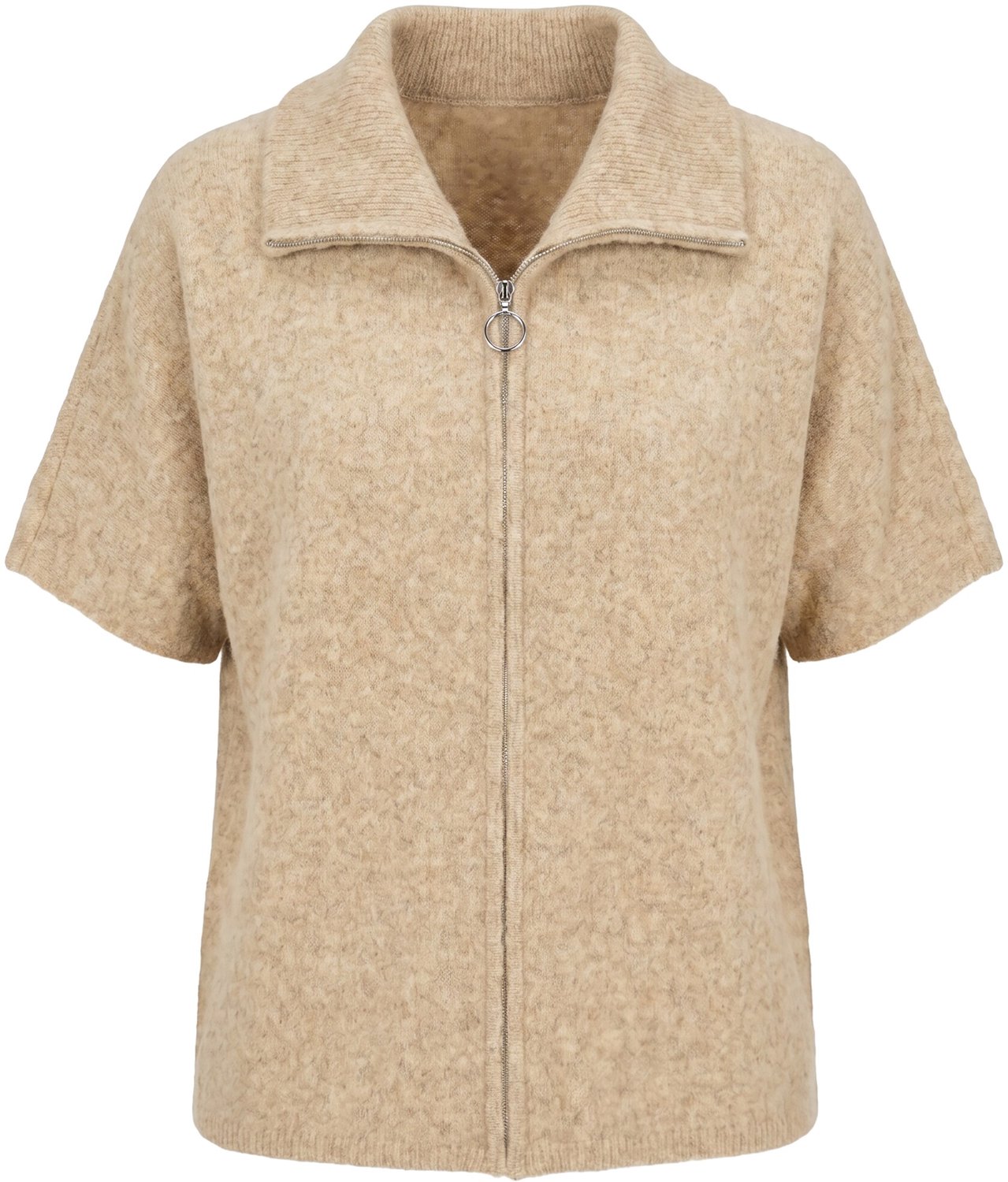 Ulla Popken - Dames - Vest troyerkraag rits korte mouwen - Mosterd - Maat 46+