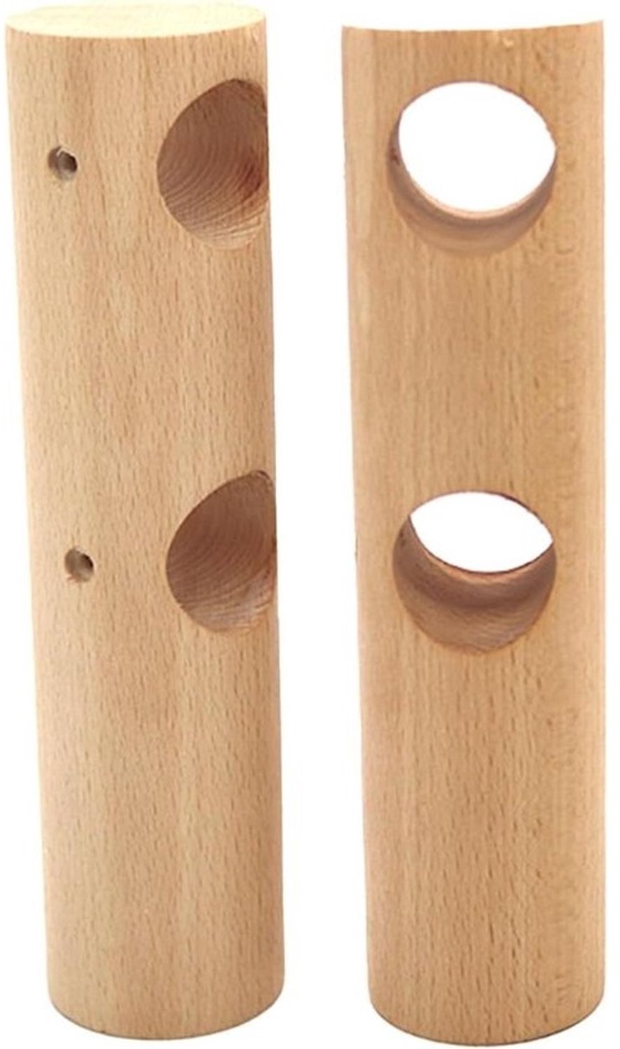 Beugel voor gordijnroede - Plank voor roedehouder - Gordijnen ophangen - Massief houten constructie - Dubbel gat - Natuurlijk hout