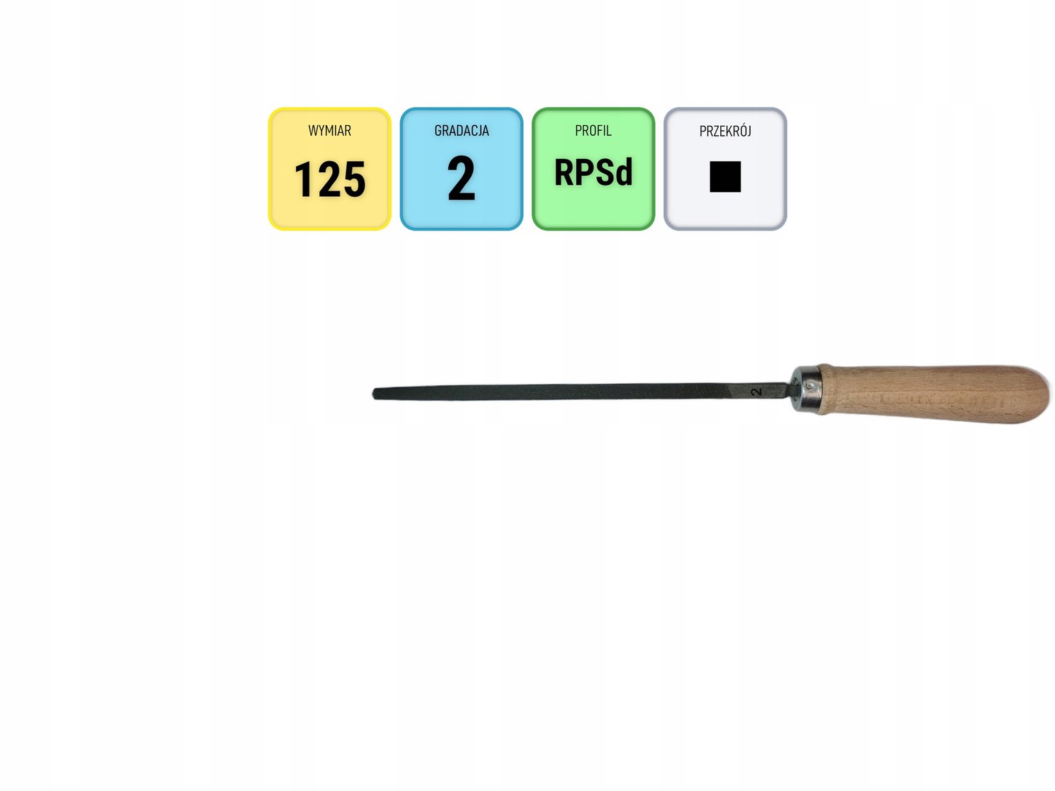 Befana Vierkante Metaalvijl 125mm - Houten Handvat - Fijne Tanding