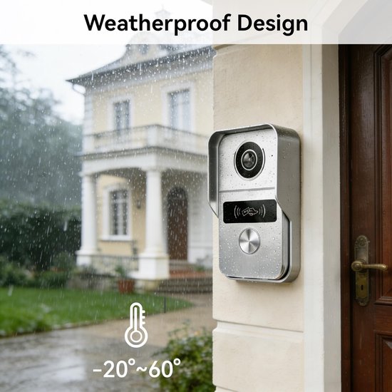 Video Deurbel Wifi Intercom - 2-draads 1080p Camera - 10,1 Inch IPS Touchscreen - Tweerichtingsaudio - Buitenbeveiliging — afbeelding 3
