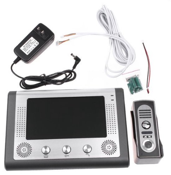Video Deurbelset 7 Inch Kleuren TFT LCD - Nachtzicht - Aluminiumlegering - Bekabeld - Voor Binnen - Intercom Systeem — afbeelding 4