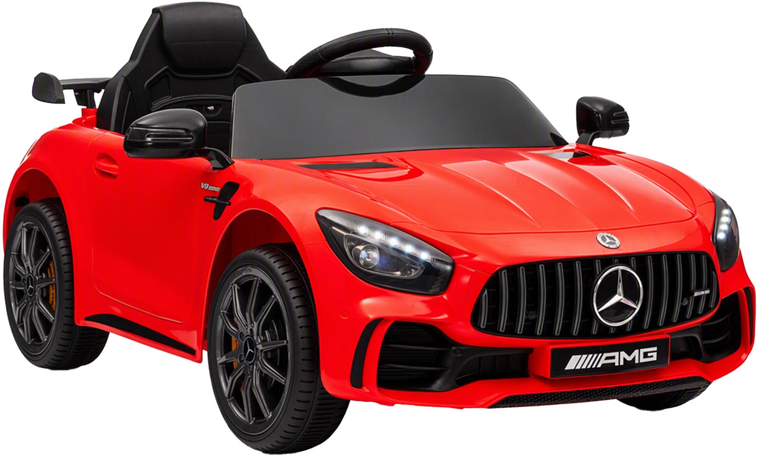 Playon Elektrische kinderauto Mercedes-Benz AMG GTR - Met afstandsbediening en verlichting en muziek - 108 x 67 x 46 cm - Rood