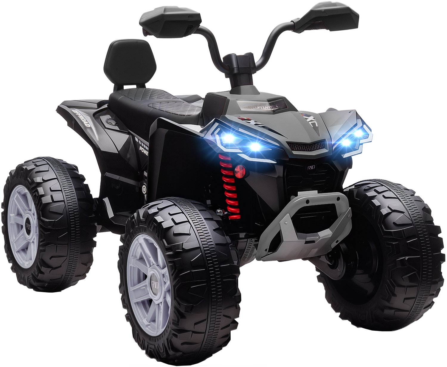 Playon Elektrische kinderquad - 24V - Tweezits - Met muziekspeler en verlichting - 109 x 68,5 x 76 cm - Zwart