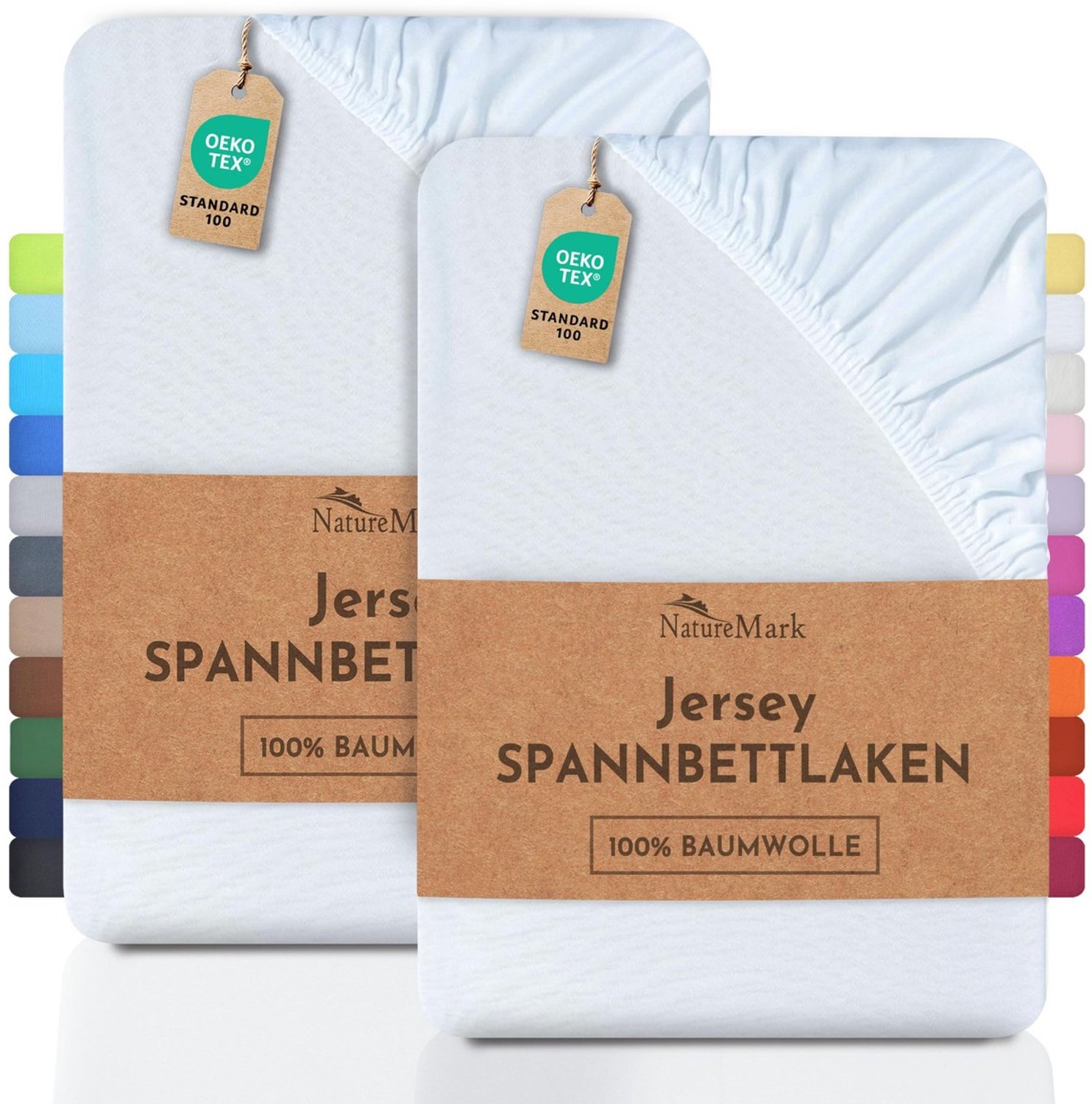 Duraxl Jersey hoeslaken - 90 tot 100 x 200 cm - 100% katoen - Wit (2-pack)