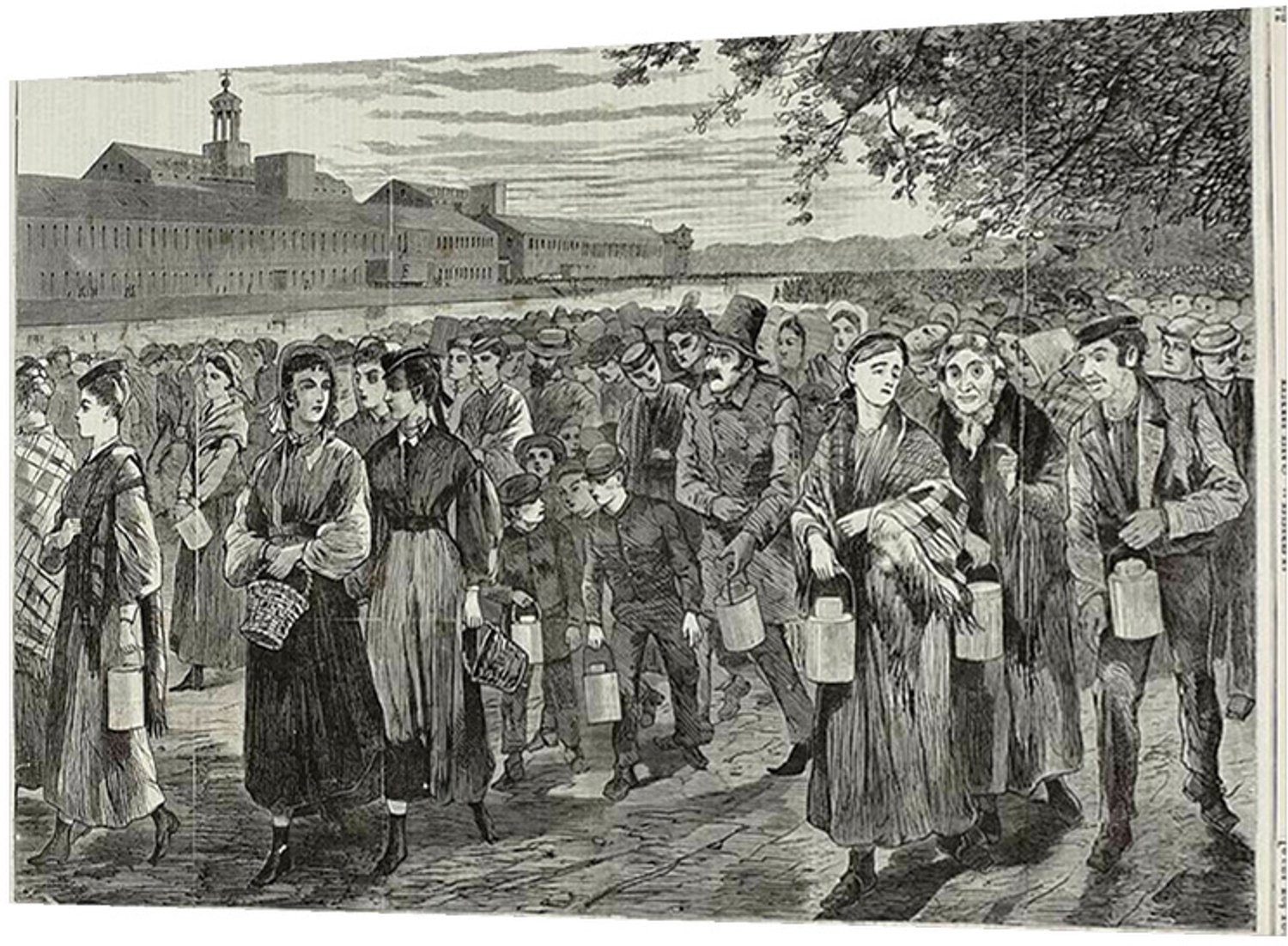 Printen.eu Poster - New England Factory Life—"Bell Time" - 20.4 x 13 cm Multicolor