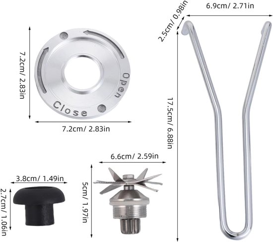 RVS Vervangmes voor Blender met 8 Bladen, 2 Liter Capaciteit, Stabiele Accessoires voor Smoothies en Sappen — afbeelding 5