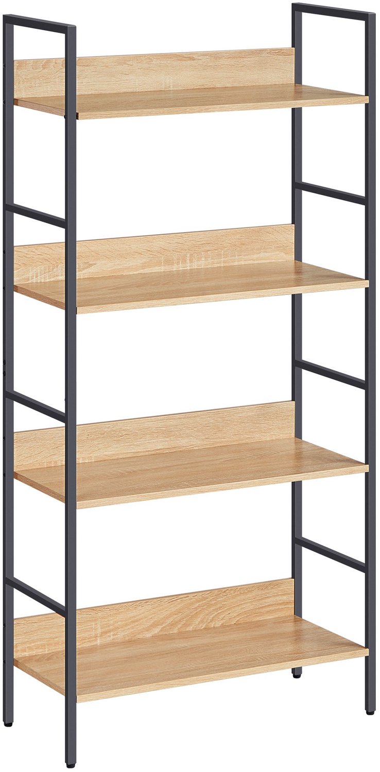 LEOBERT LLS174B11 Boekenkast - Sonoma/Zwart - 4 Planken - 60 x 28 x 124 cm Sonoma eikenlook