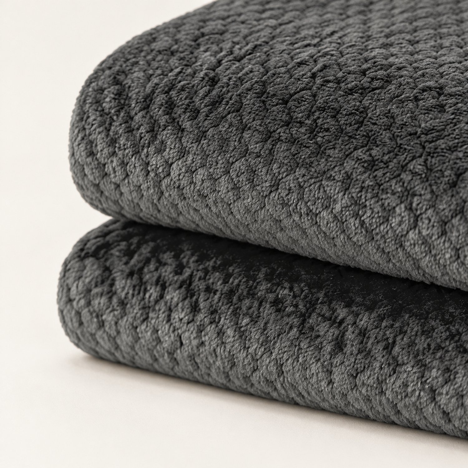 SWGOTA Donkergrijze flanellen deken 180 x 200 cm van polyester met wafelstructuur Donkergrijs