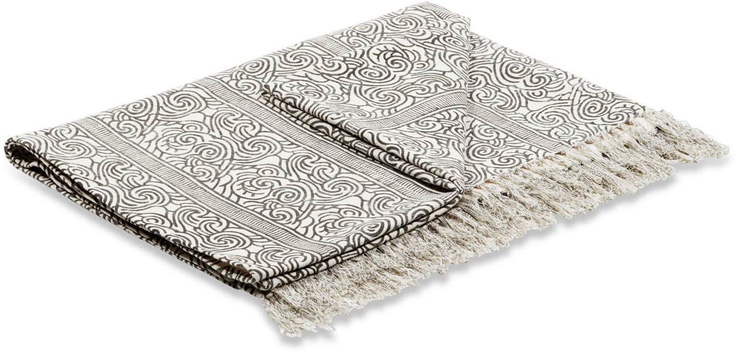 Loberon Plaid Ensis zwart/wit