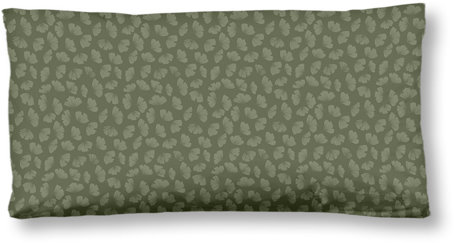 Hip kussensloop grafische bladere print - 40x80 cm - Groen - 100% Katoen satijn Green