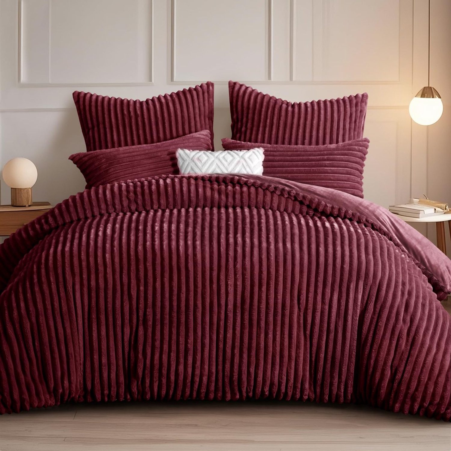 Duraxl Dekbedovertrek - Flanel - 200 x 200 cm - Winter - Bordeaux