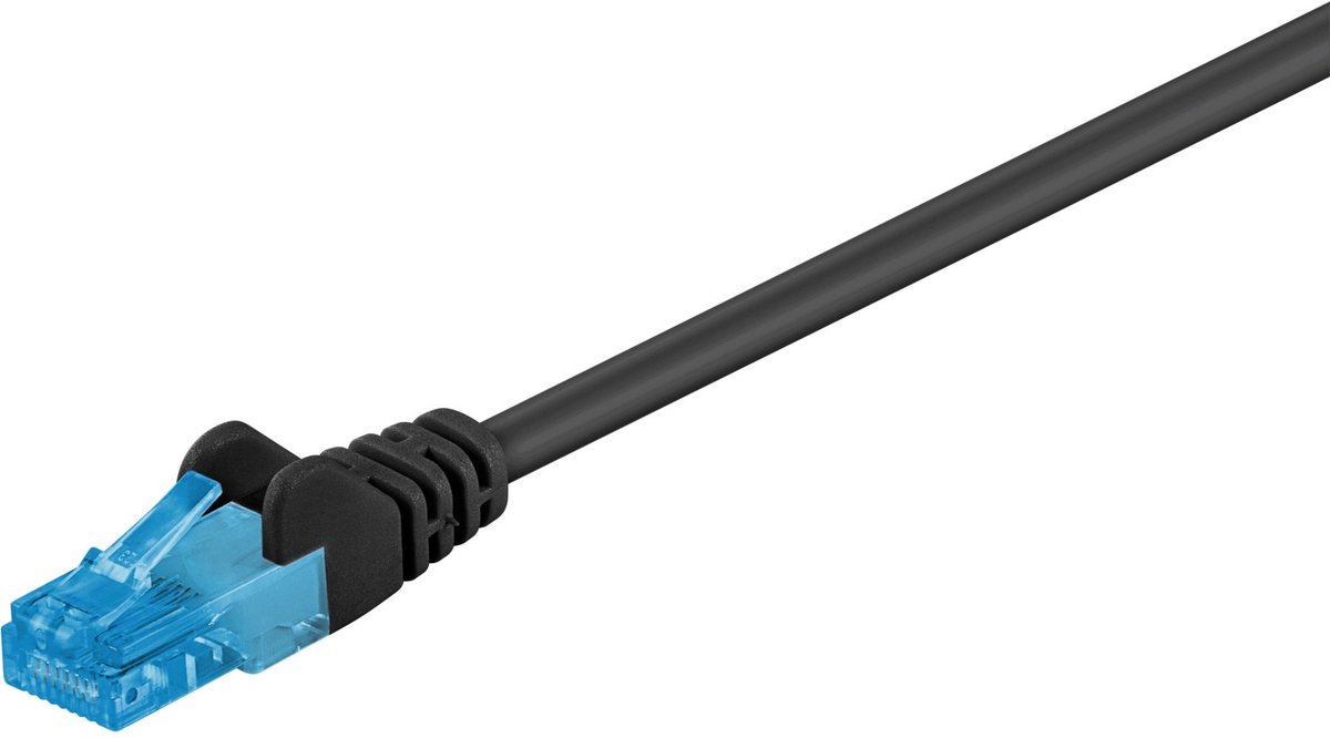 Goobay CAT 6a netwerkkabel, U/UTP, zwart, kopergeleider, halogeenvrije kabelmantel (LSZH), 10 m