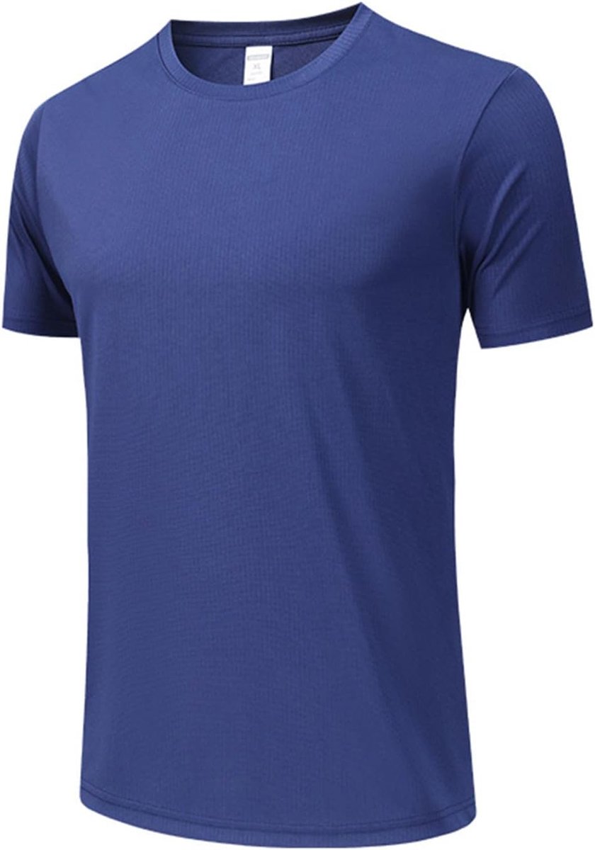 T-shirt voor heren, korte mouwen, ronde hals, wandelkleding, sport, hardlopen en fitness