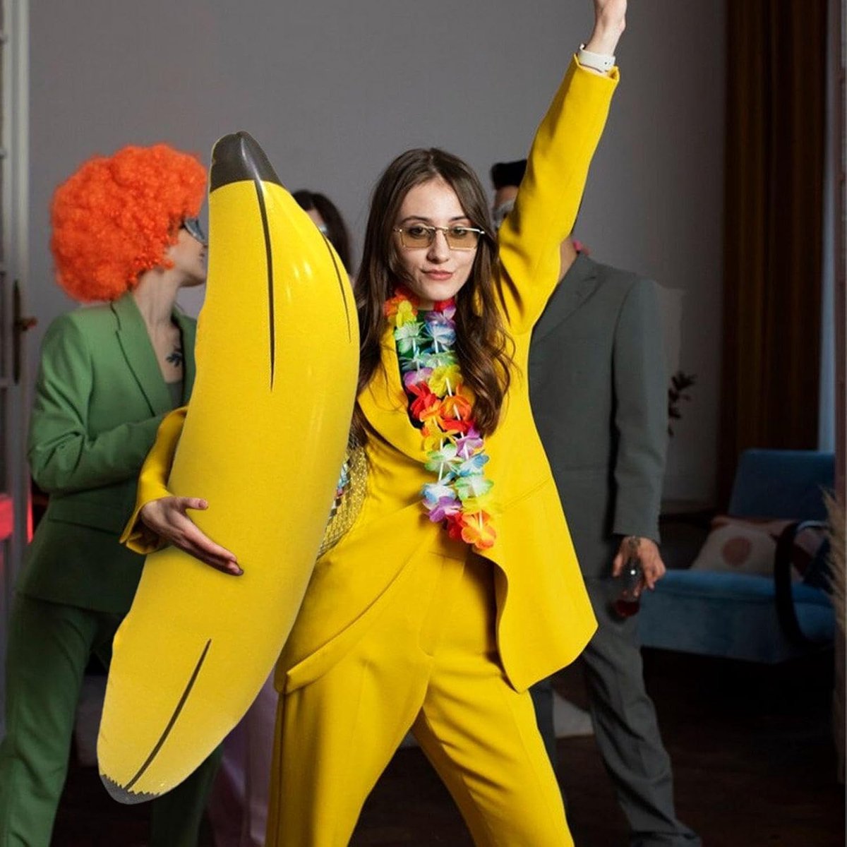 5 stuks opblaasbaar bananenspeelgoed, creatief opblaasbaar speelgoed, feestspeelgoed, grappig opblaasbaar speelgoed.