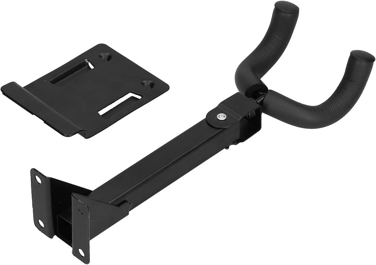 Muurbeugel lang 180° verstelbare U-vormige metalen gitaarhaakstandaard met lattenadapterbasis voor akoestische en elektrische gitaren basbanjo mandoline