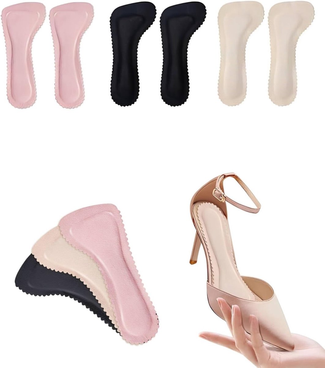 3 paar inlegzolen voor dames met hoge hakken, antislip pads, zachte onzichtbare inlegzolen, schokabsorberend, verlichting van voetpijn, dagelijks gebruik, feest, reizen