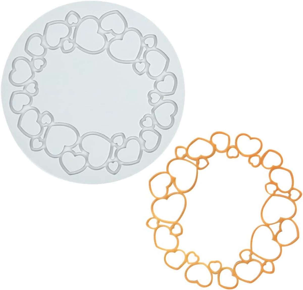 Fondant Lace Mat, Sugar Craft Impression Mold Eetbare Cake Moleculaire Keuken Decoreren, Hart Cirkel