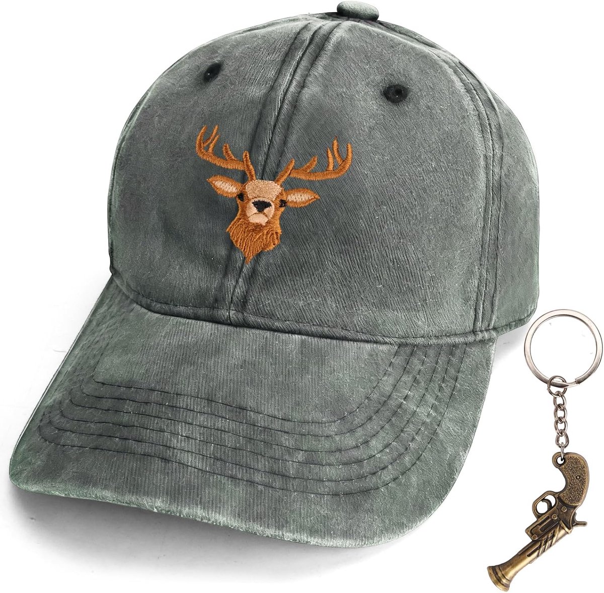 Jachtpet en sleutelhanger, jagerscadeaus voor mannen, jachthoed heren, accessoires, bosmuts, cadeau jachtkleding, jachtuitrusting man, jachtverjaardagscadeau, baseballpet