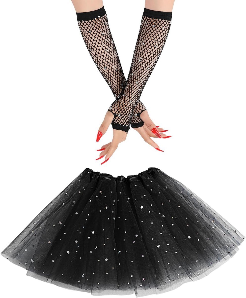 1 Rok En 1 Paar Mouwen, Halve Balletrok Voor Kinderen, Tutu Rok Gemaakt Van Pailletten Mesh, Dansvoorstelling Decoraties.