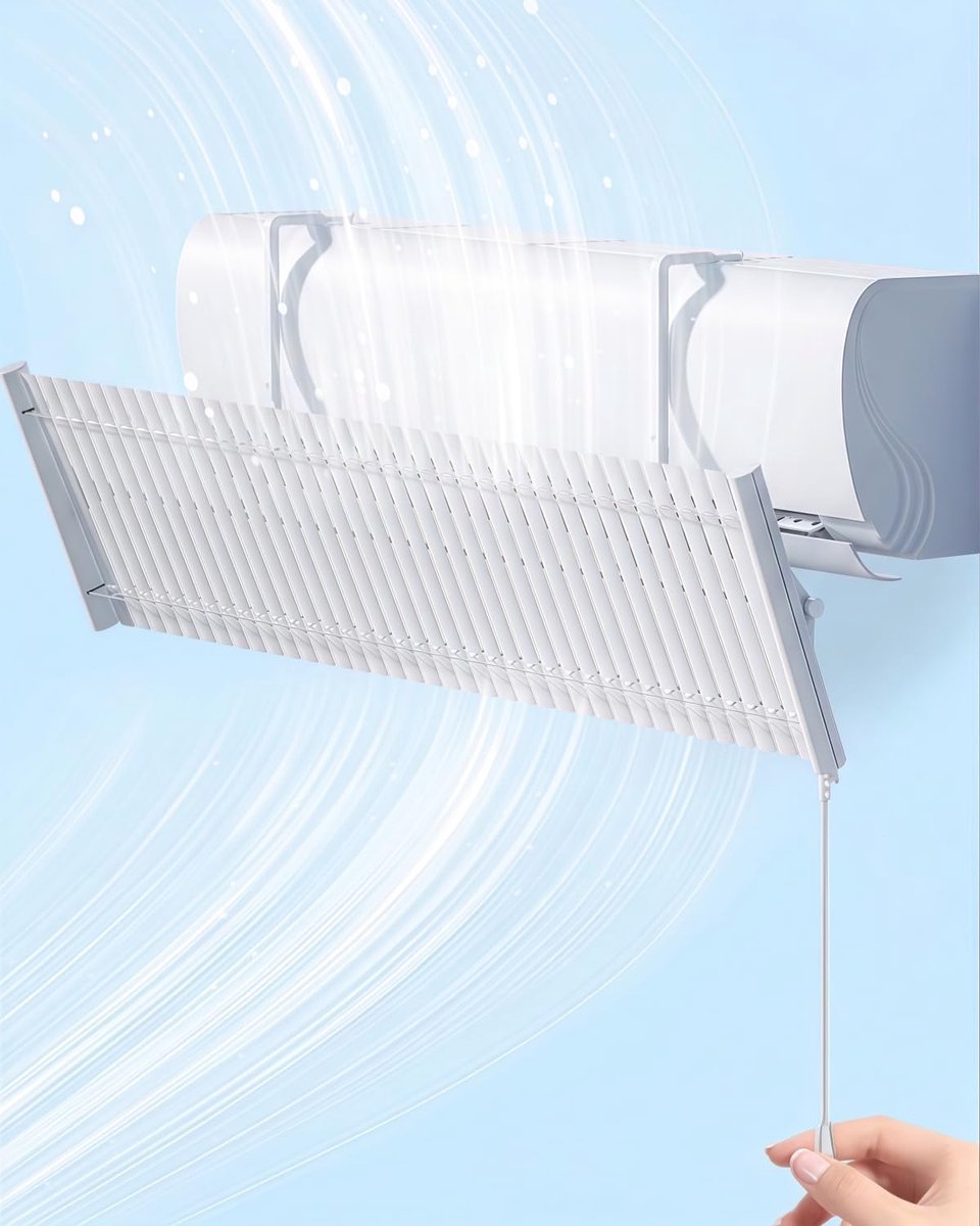 Windgeleider voor airconditioning, metaal, verstelbaar, universele airconditioning, tegen directe blowing, airconditioning voor thuis/kantoor