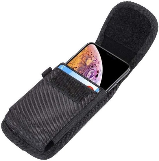 Belt Holster with Metal Clip and Card Holder voor Leagoo Lead 4 - Black — afbeelding 2
