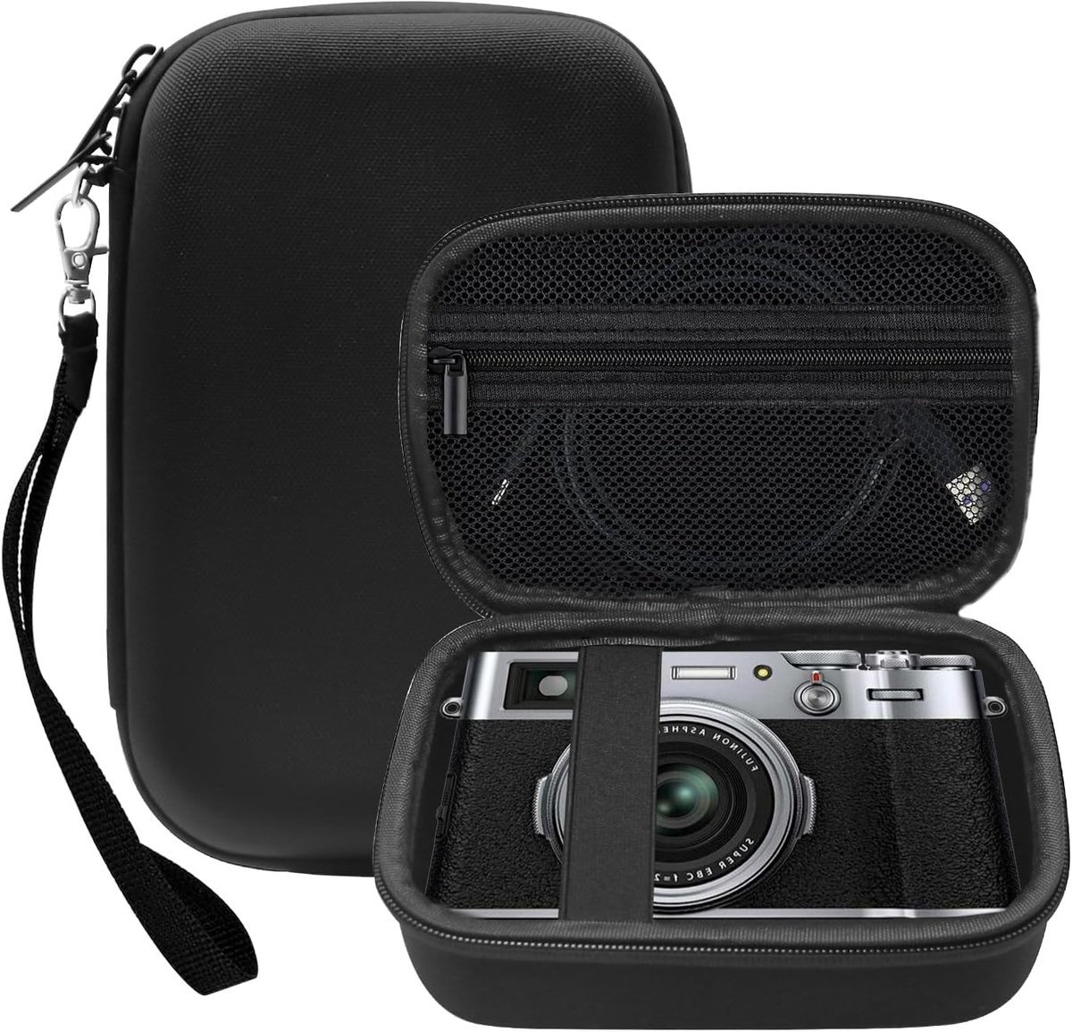 Draagtas voor Fujifilm X100V/X100VI/X100F/X100S - robuuste, schokbestendige reistas met polsband, krasbestendige bescherming voor digitale camera (alleen hoes)