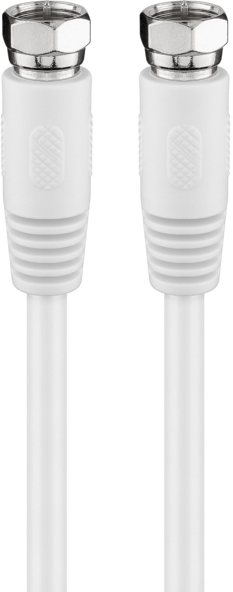 Image of Goobay SAT-antennekabel 0,5 m met 80 dB en dubbele afscherming, F-stekker naar F-stekker, vernikkelde contacten, voor digitale SD/HDTV