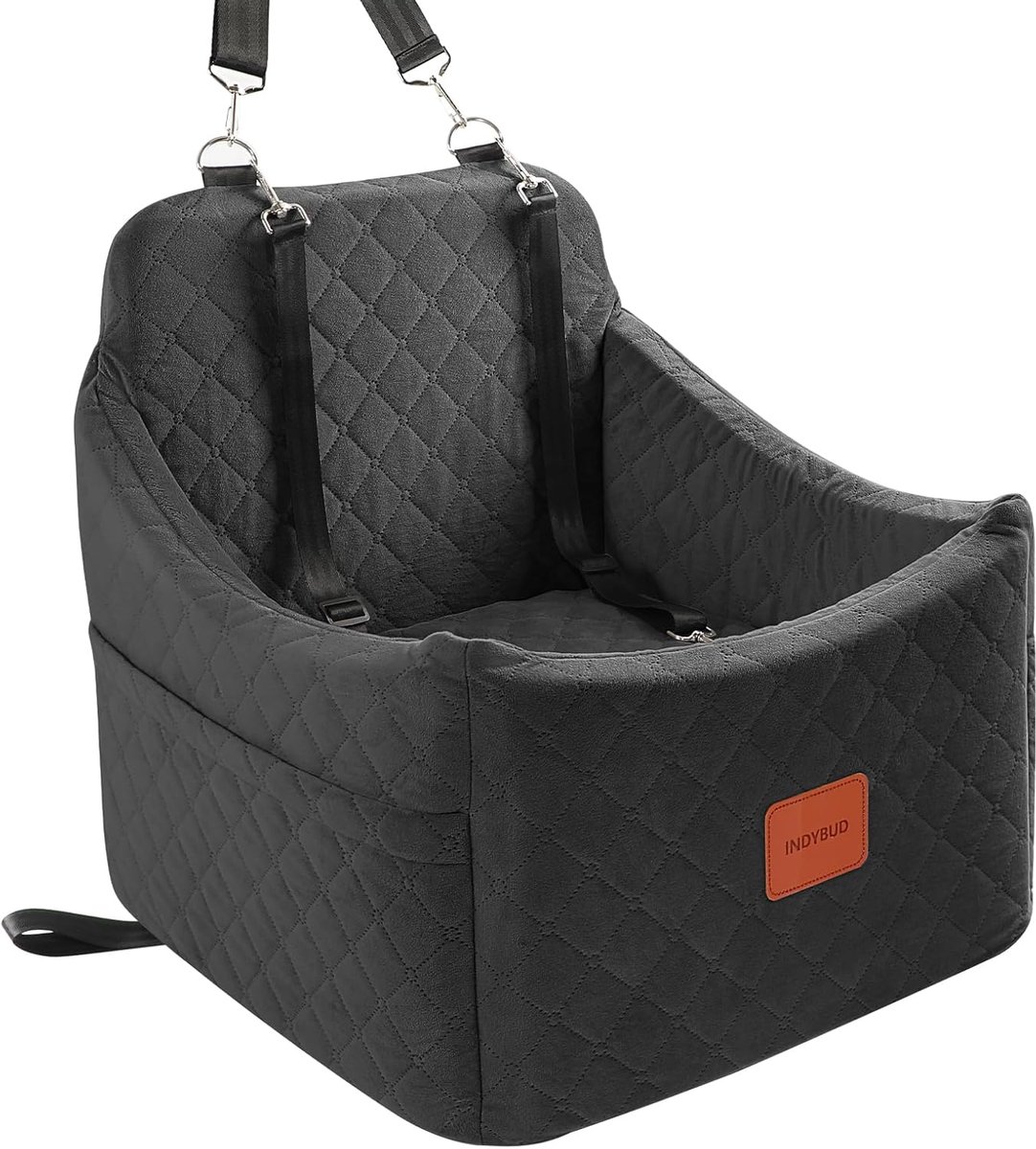 SnelShoppen - Honden Booster Autostoel Memory Foam, Medium voor Honden tot 15.9 kg, Dikke Kussen, Afneembare en Wasbare Bekleding
