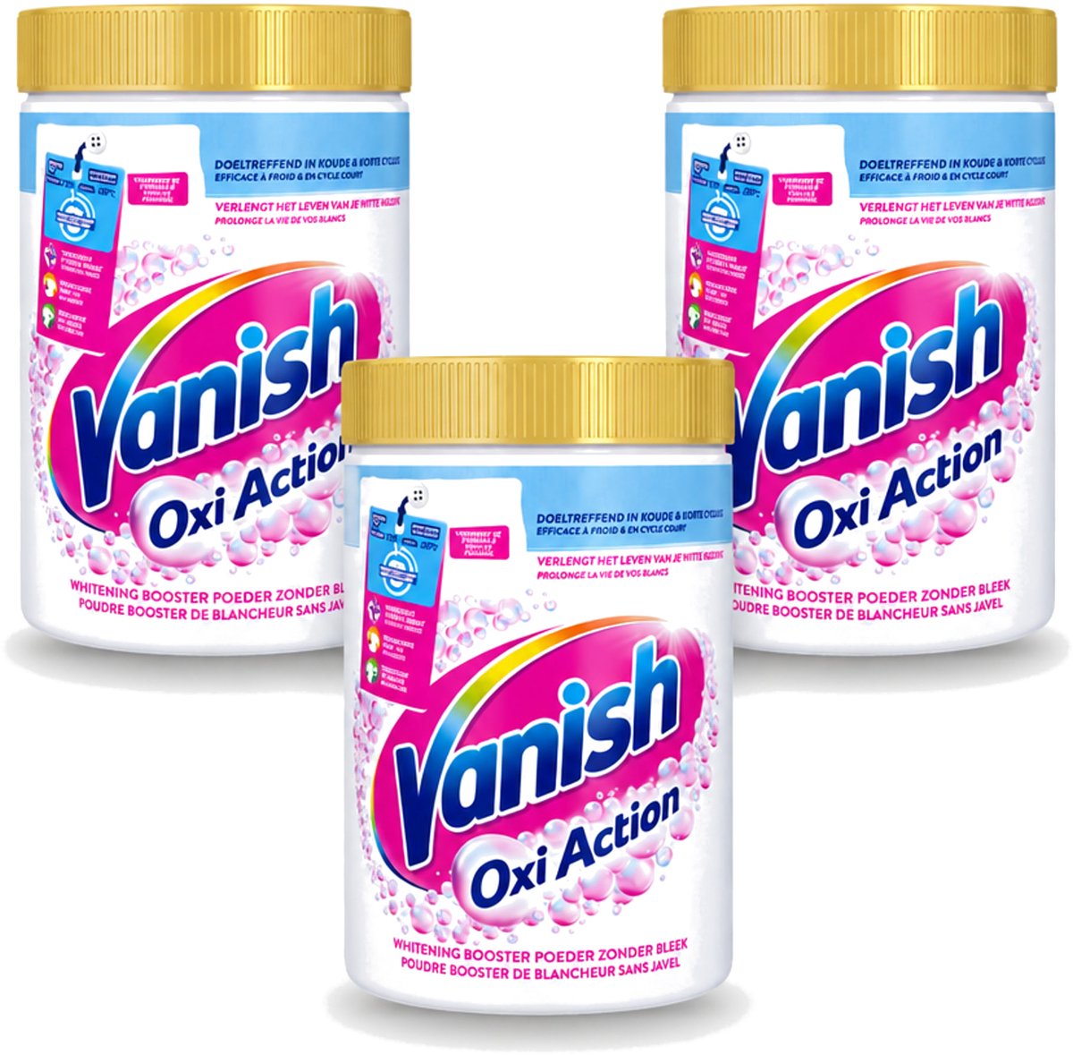 3 x Vanish Oxi Action - Vlekkenverwijderaar Poeder - Witte Was - 710 Gram - Voordeelverpakking - 3 stuks