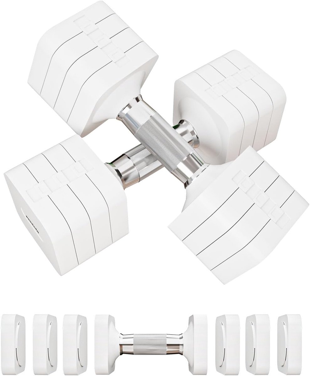 SnelShoppen - 10 kg Verstelbare Dumbbell Set, 4-in-1 Gewichten voor Thuis en Gym, Ideaal voor Krachttraining, Compact en Ruimtebesparend