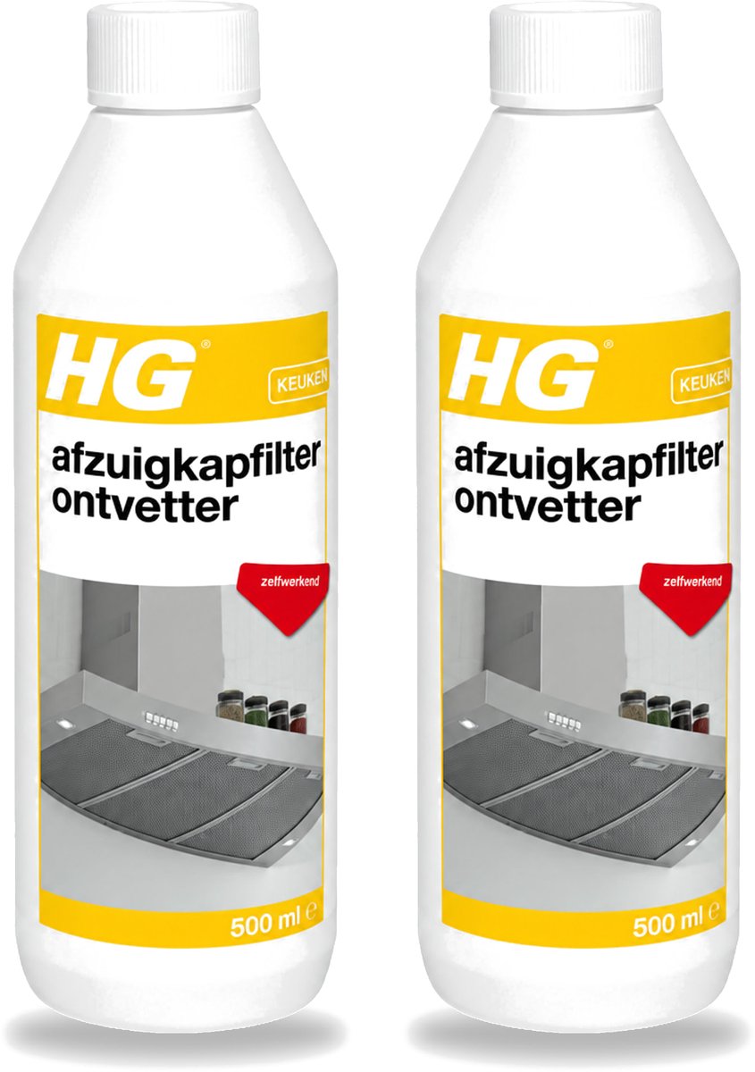 2 x HG - Afzuigkapfilter Ontvetter - Zelfwerkend - 500 ml - Bulkverpakking - 2 stuks
