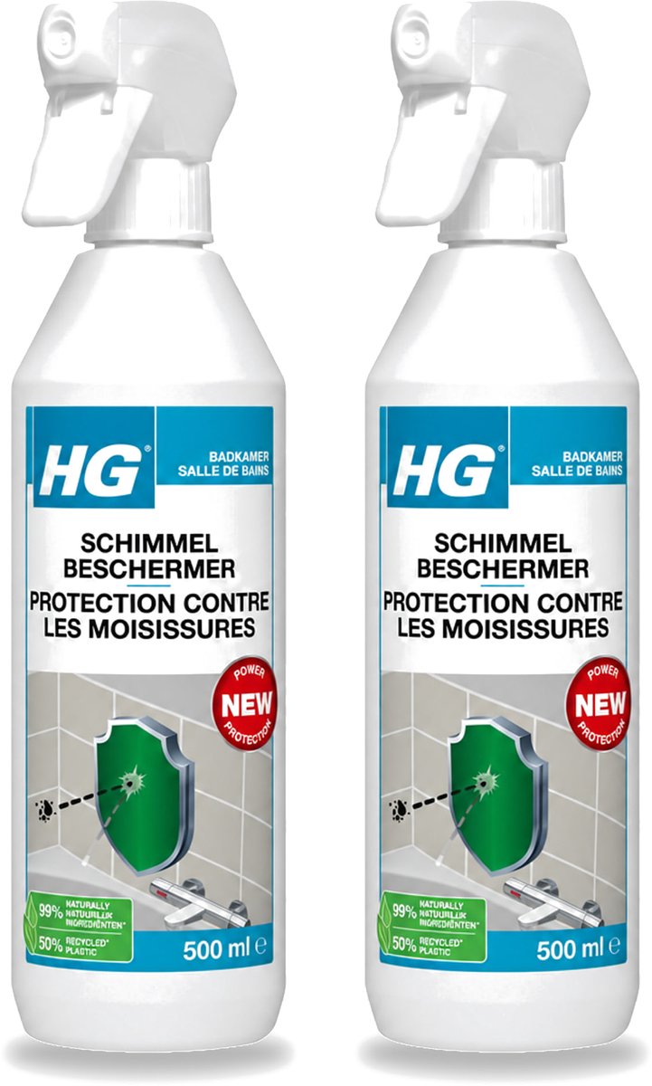 2 x HG - Badkamer - Schimmel Beschermer - Sterk Beschermend - 500 ml - Voordeelverpakking - 2 stuks